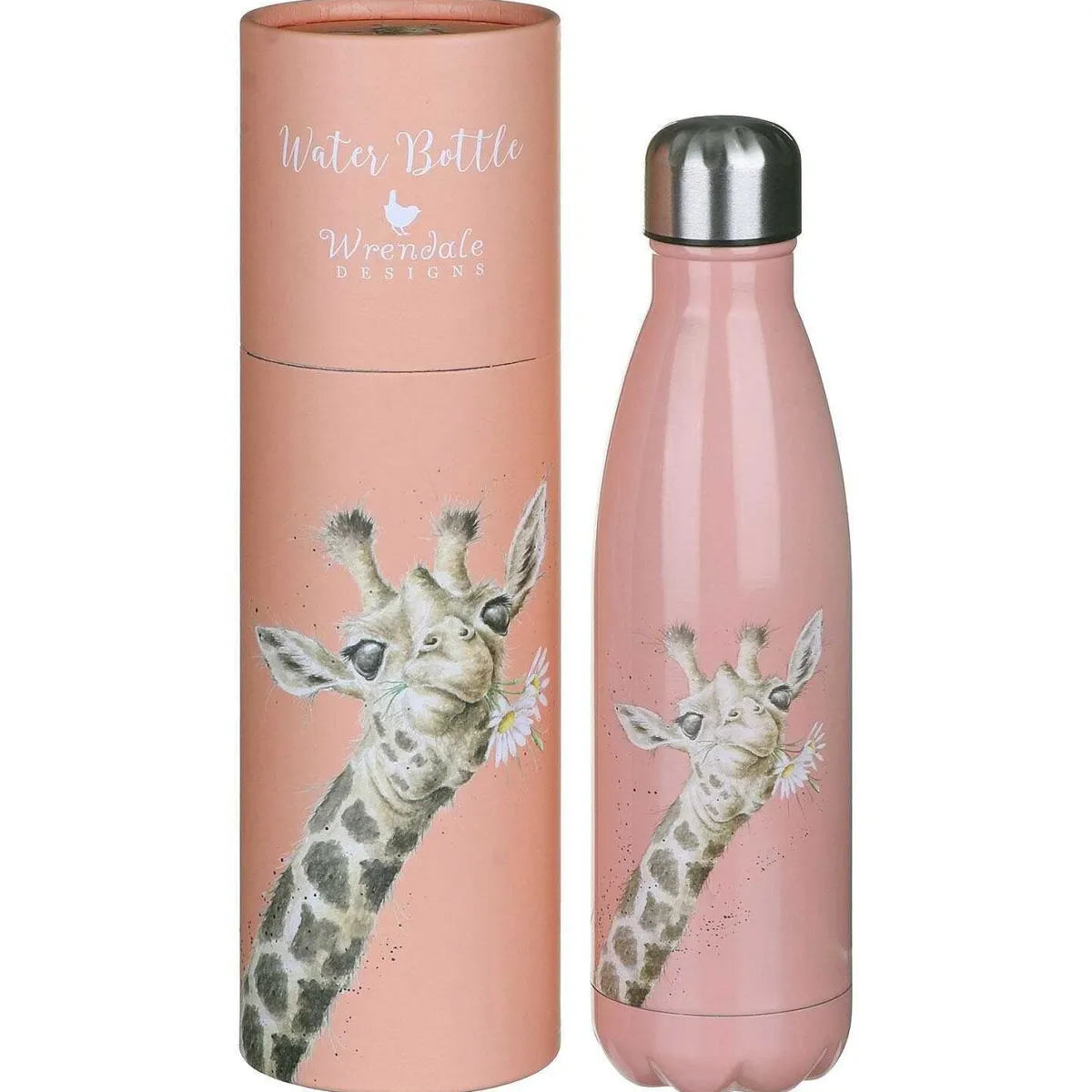 'Flowers' Giraffe 500Ml Water Bottle>Wrendale Clearance