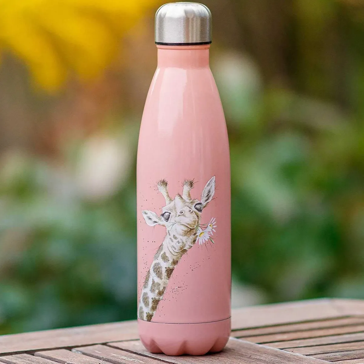 'Flowers' Giraffe 500Ml Water Bottle>Wrendale Clearance