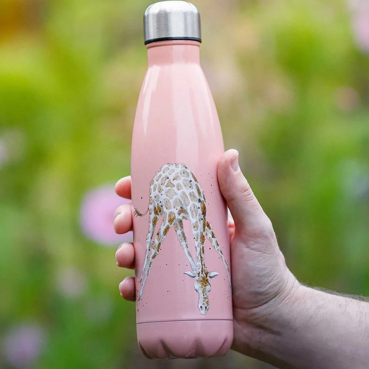 'Flowers' Giraffe 500Ml Water Bottle>Wrendale Clearance