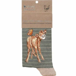 'Flutterly Fabulous' Cow Green Women's Bamboo Socks>Wrendale Hot