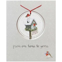 'From Our House To Yours' Christmas Card With Tree Decoration>Wrendale Clearance