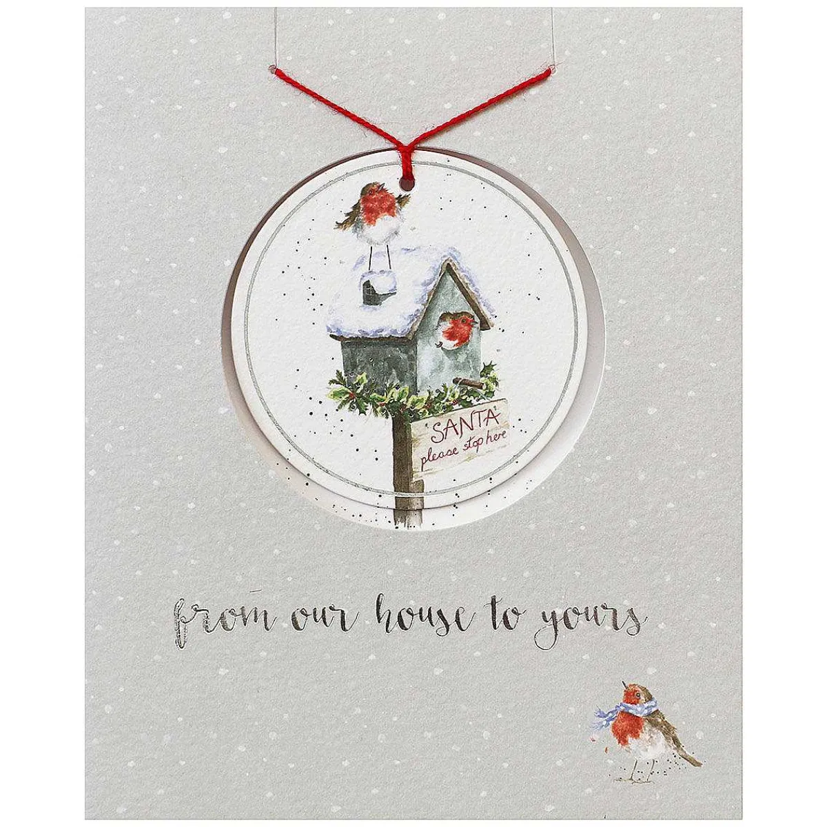 'From Our House To Yours' Christmas Card With Tree Decoration>Wrendale Clearance
