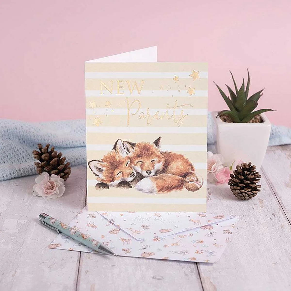 Furever Family Fox New Parents Card>Wrendale Cheap