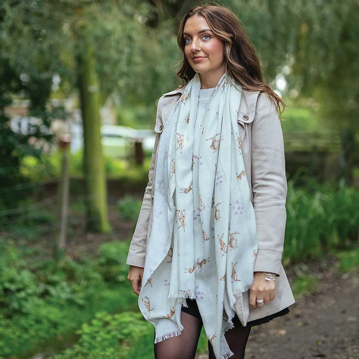 'Harebrained' Hare Everyday Scarf>Wrendale Clearance