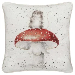 'He's A Fun-Gi' Mouse Square Cushion>Wrendale New