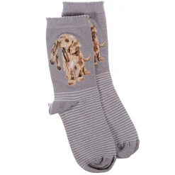 'Hopeful' Purple Dog Women's Bamboo Socks><noscript><img width=