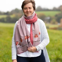 'Jolly Robin' Winter Scarf>Wrendale Cheap