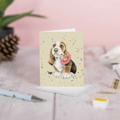 'Just For You' Basset Hound 9Cm Mini Card>Wrendale Best