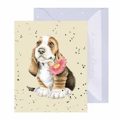 'Just For You' Basset Hound 9Cm Mini Card>Wrendale Best