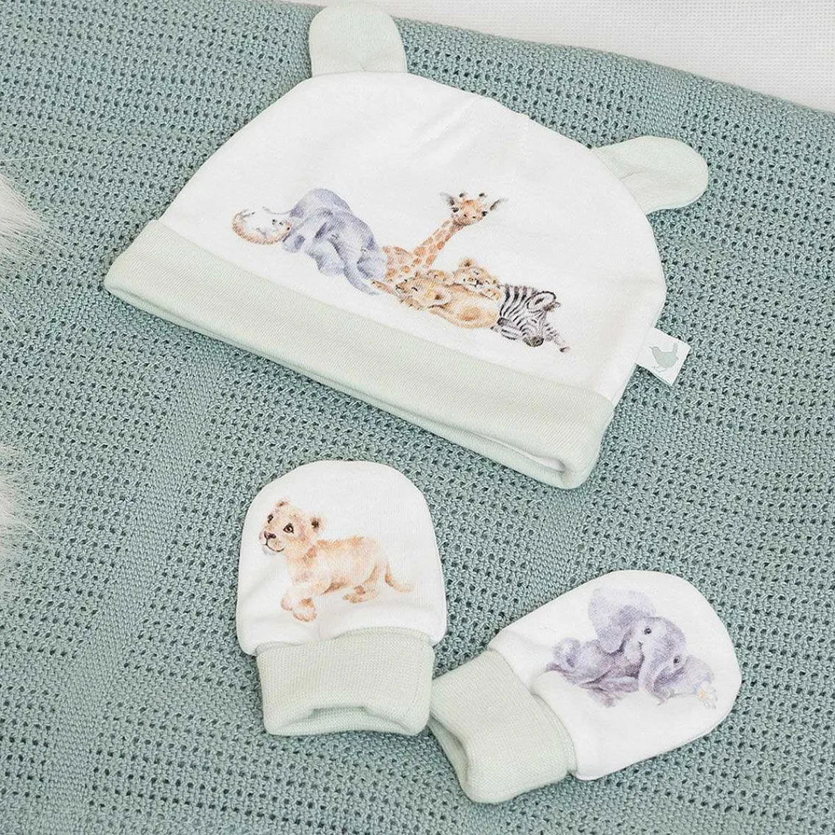 Little Savannah Newborn Baby Hat And Mitten Set>Wrendale Cheap