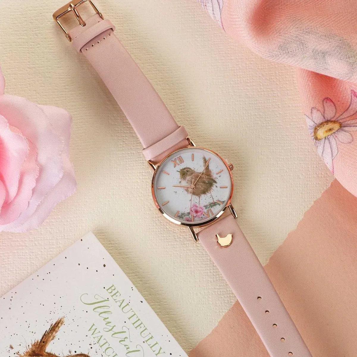 'Little Tweets' Bird Leather Watch>Wrendale Cheap