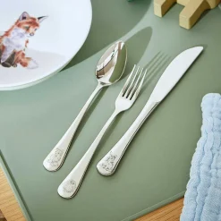 Little Wren Three Piece Stainless Steel Children's Cutlery Set><noscript><img width=