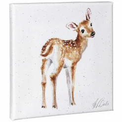 'Loved Deerly' Deer Small Canvas>Wrendale New