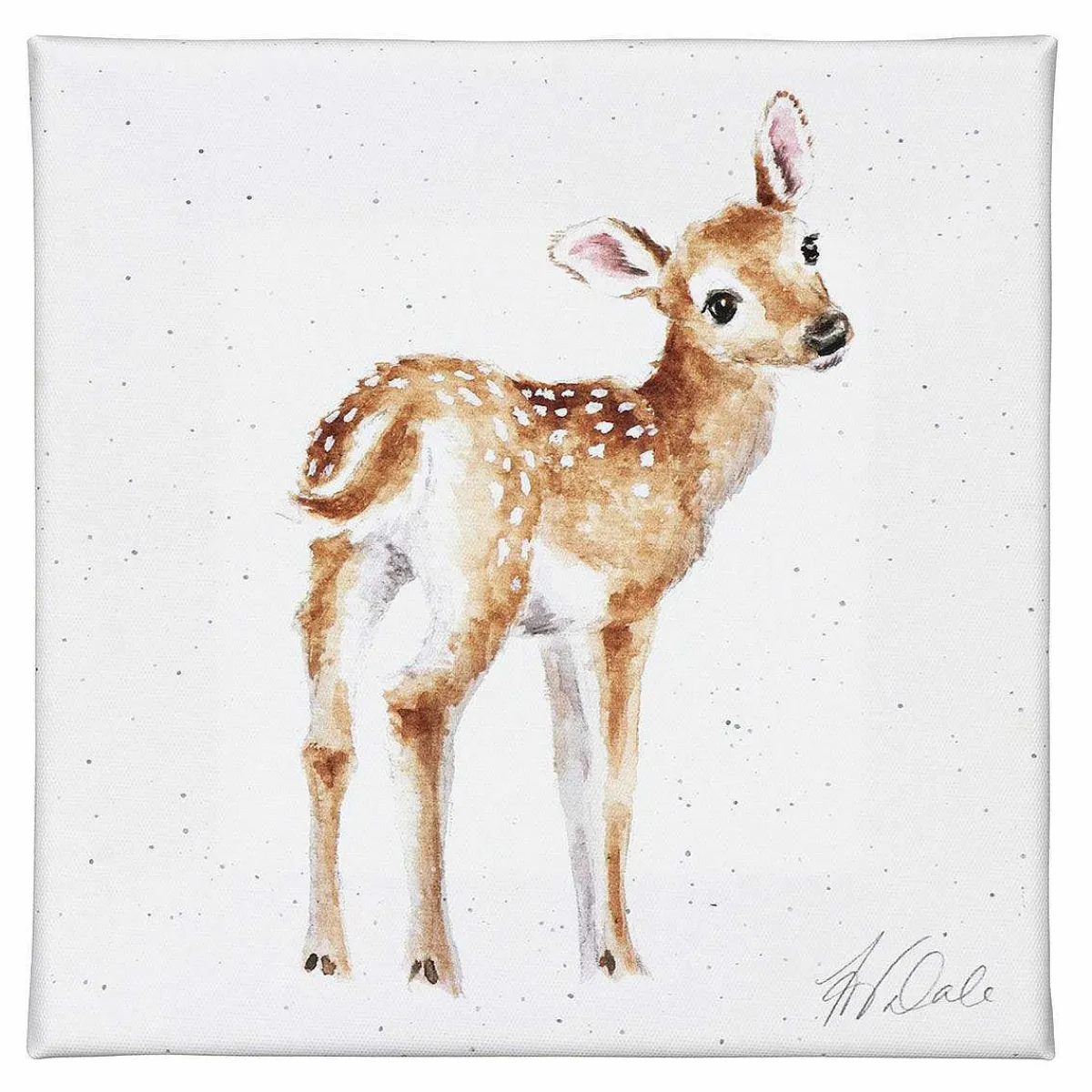 'Loved Deerly' Deer Small Canvas>Wrendale New