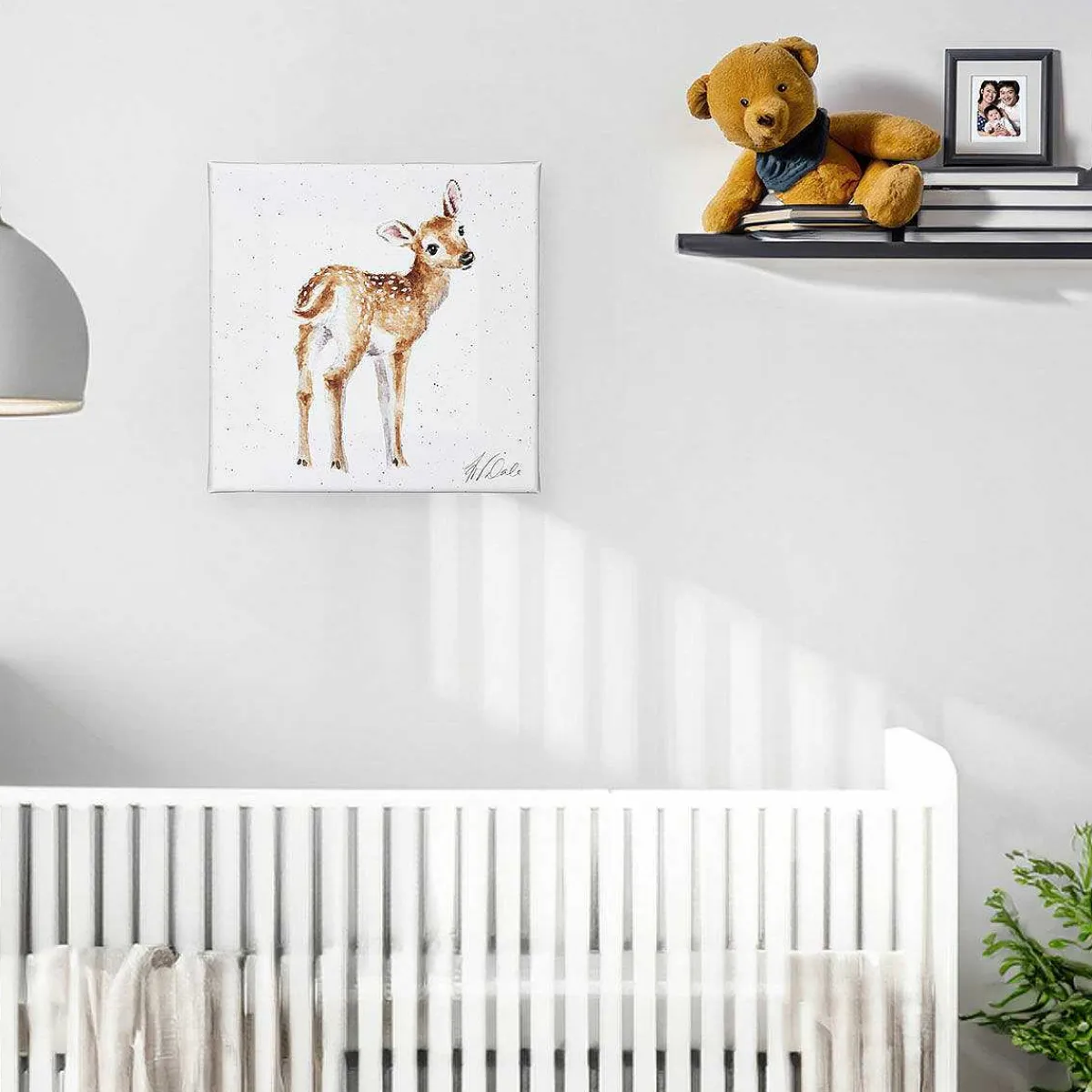 'Loved Deerly' Deer Small Canvas>Wrendale New