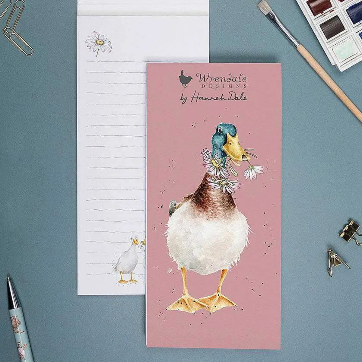 'Not A Daisy Goes By' Duck Magnetic Shopping Pad>Wrendale Discount