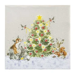 'Oh Christmas Tree' Woodland Animals Set Of 20 Lunch Napkins>Wrendale Best