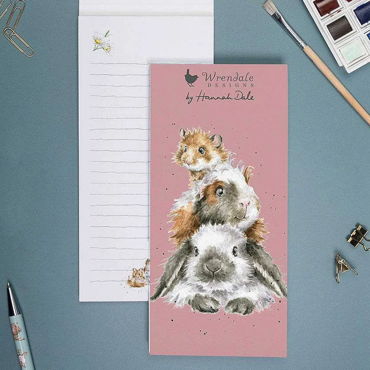 'Piggy In The Middle' Rabbit Magnetic Shopping Pad>Wrendale Best Sale