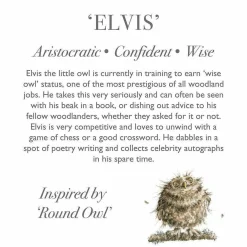 Plush Elvis Owl Character Keyring>Wrendale Clearance