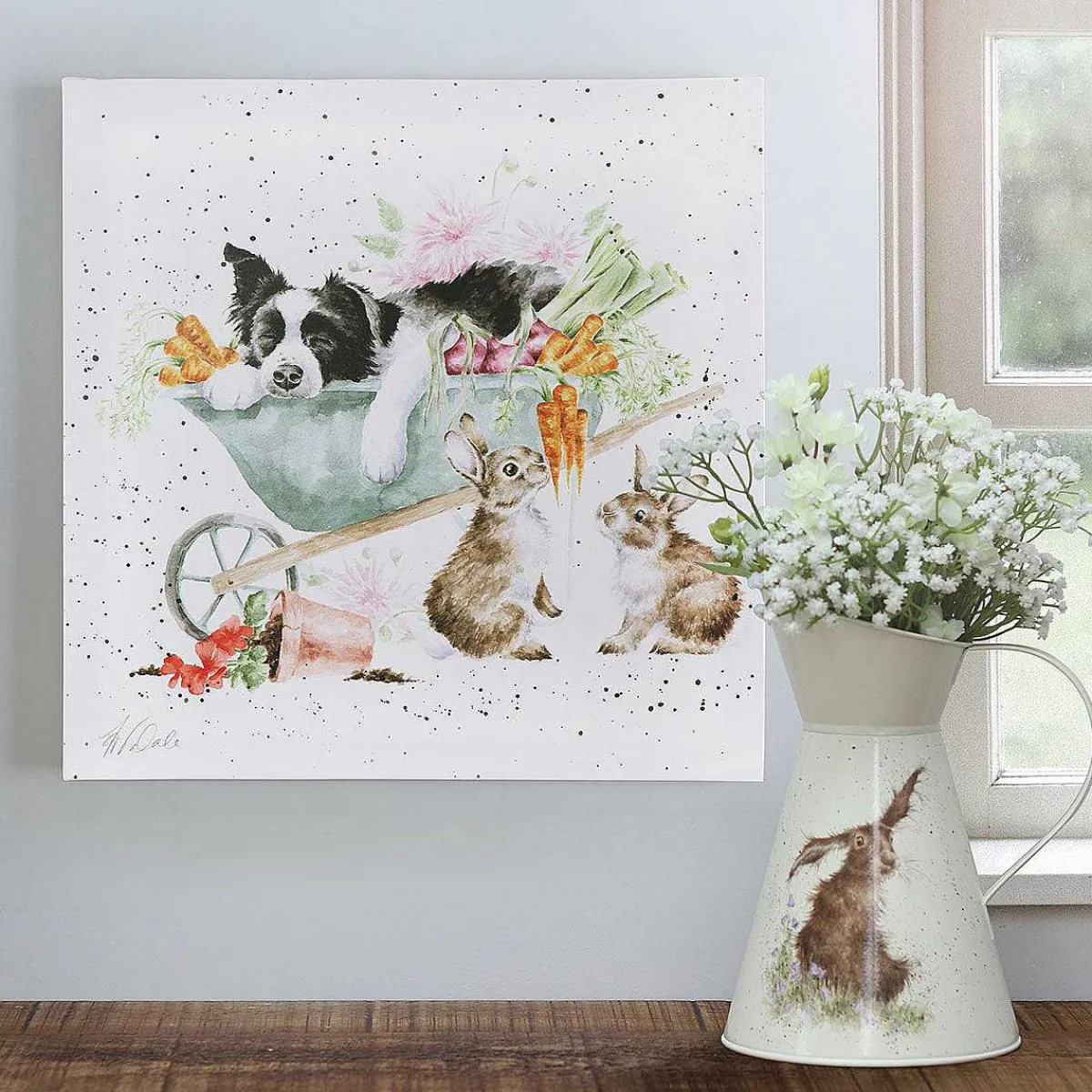 'sleeping On The Job' Large Canvas>Wrendale Clearance