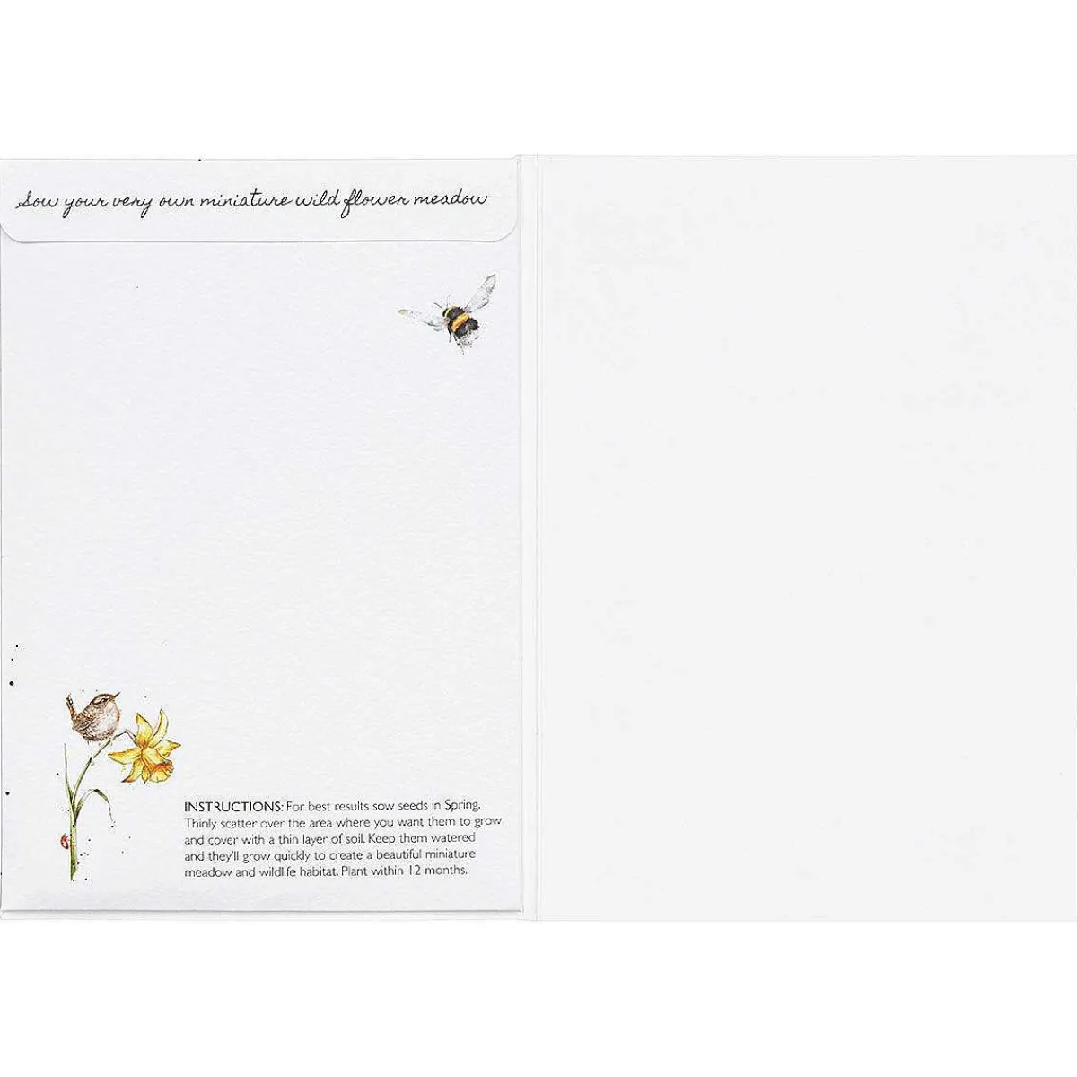 'The Birds And The Bees' Wren Seed Card>Wrendale Discount