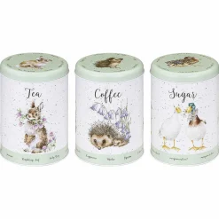 'The Country Set' Green Tea, Coffee & Sugar Canisters Set><noscript><img width=