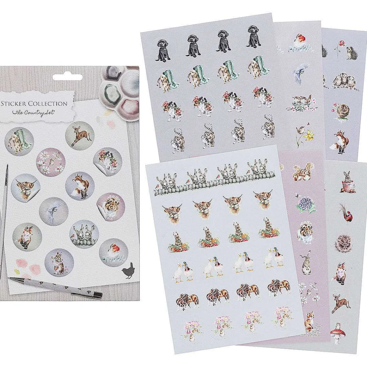 'The Country Set' Stickers>Wrendale Store