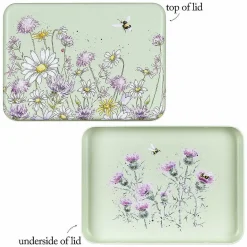 'The Country Set' Green Rectangular Tin>Wrendale Clearance