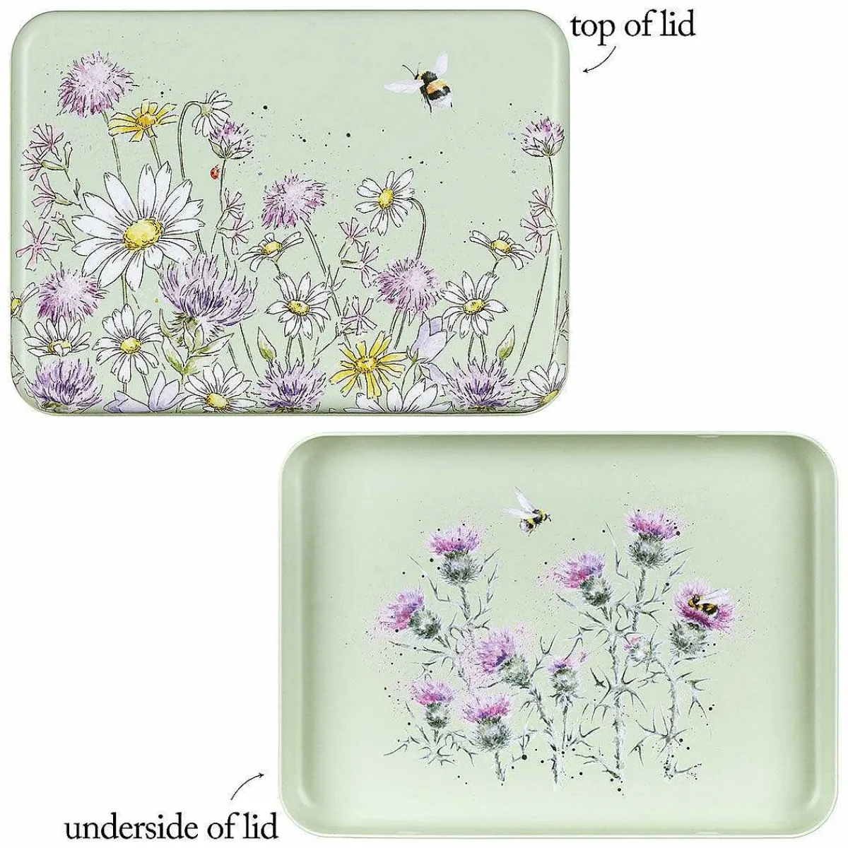 'The Country Set' Green Rectangular Tin>Wrendale Clearance