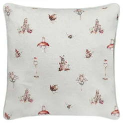 'The Flower Pot' Rabbit Square Cushion>Wrendale Sale