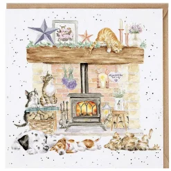 'There's No Place Like Home' Cats & Dogs Greetings Card>Wrendale Flash Sale