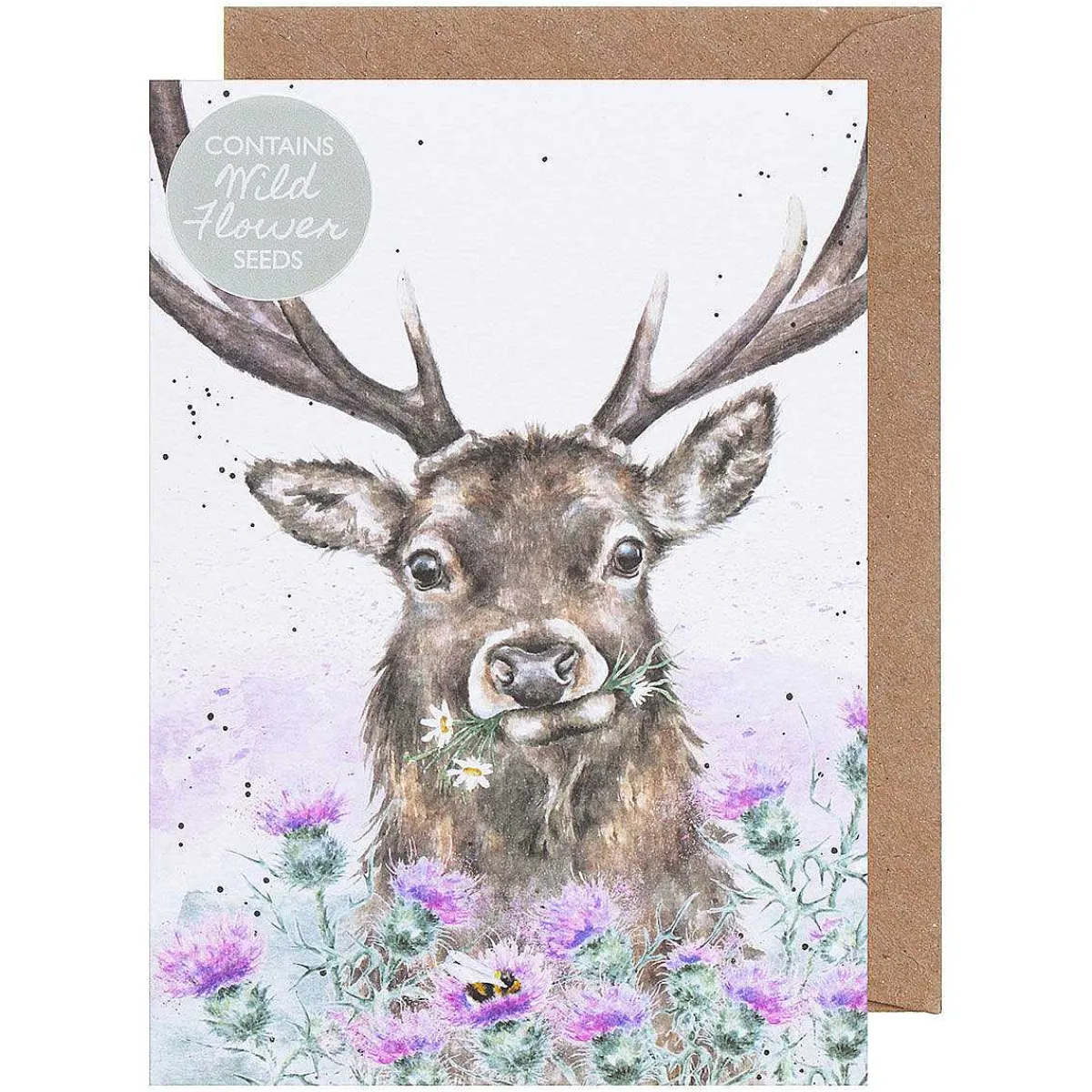 'Thistle Make You Smile' Stag Seed Card>Wrendale Sale