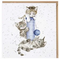 'Three's A Crowd' Cats Greetings Card>Wrendale Outlet
