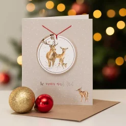 'To Mum And Dad' Christmas Card With Tree Decoration>Wrendale Clearance