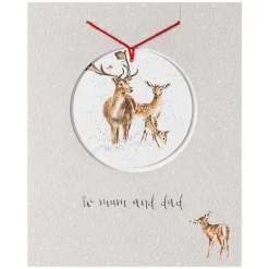 'To Mum And Dad' Christmas Card With Tree Decoration><noscript><img width=