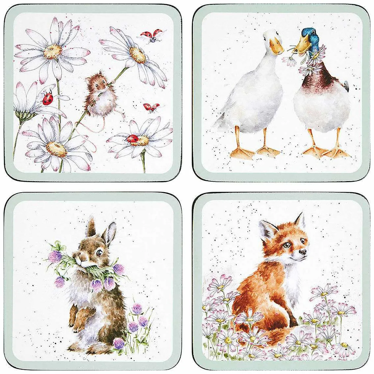 'Wildflowers' Animals Set Of Four Coasters>Wrendale Flash Sale