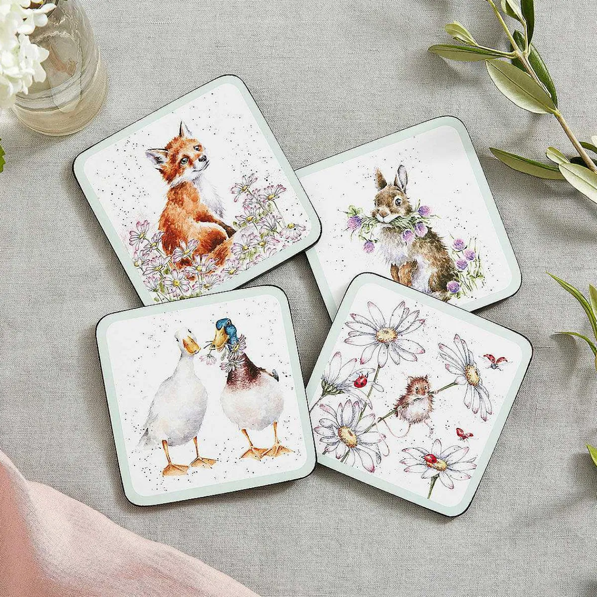 'Wildflowers' Animals Set Of Four Coasters>Wrendale Flash Sale