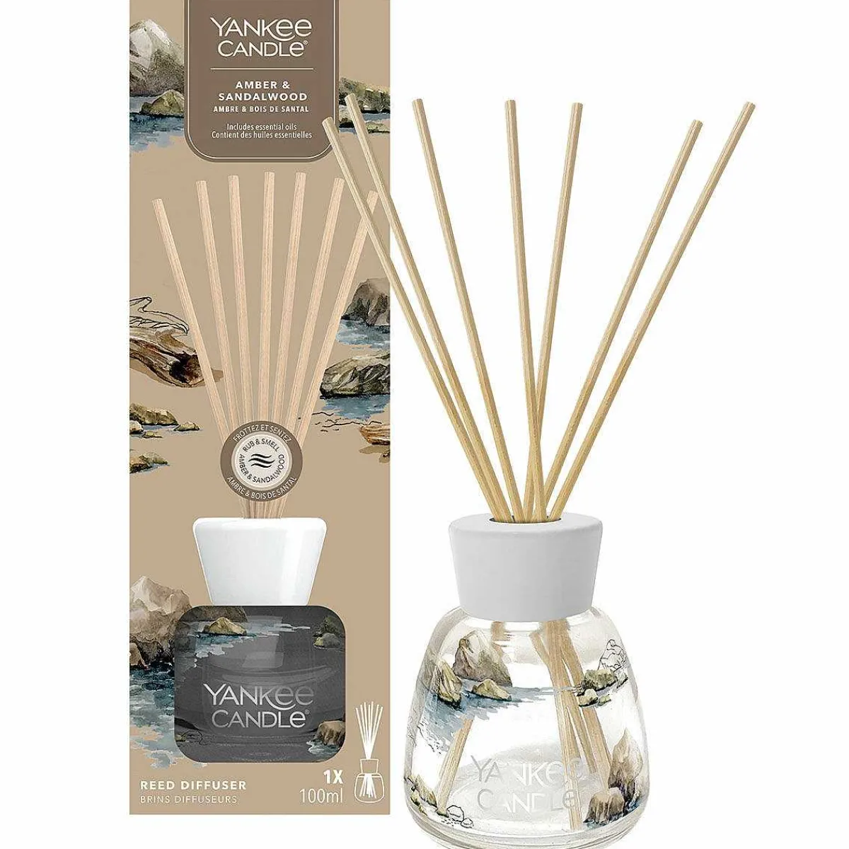 Amber & Sandalwood 100Ml Signature Reed Diffuser>Yankee Candle New