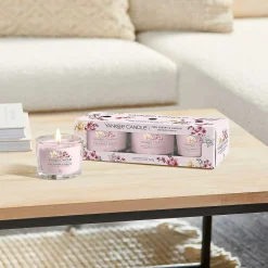 Pink Cherry Vanilla Set Of Three Signature Filled Votives>Yankee Candle Sale