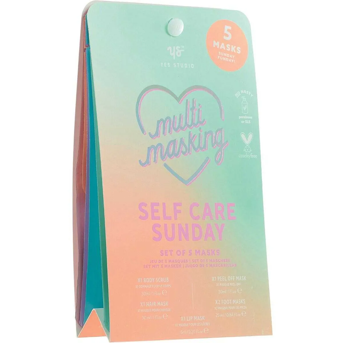'self Care Sunday' Multi-Masking Pack Of 5 Masks>Yes Studio Shop