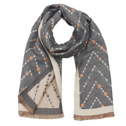 Grey And Cream Cosmic Zig Zag Scarf><noscript><img width=