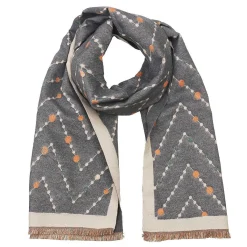 Grey And Cream Cosmic Zig Zag Scarf><noscript><img width=